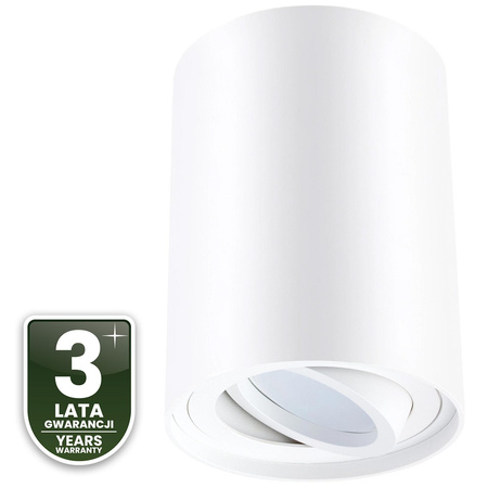 Oprawa Natynkowa HALOGENOWA Spot Tuba Ruchoma Okrągła Biała 115mm + Żarówka LED GU10 6W 120° 4000K AMAT-L LUMILED