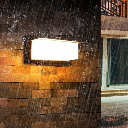 Kinkiet Ogrodowy Elewacyjny Lampa Ścienna E27 CETUS CZARNA z Czujnikiem Ruchu i Zmierzchu