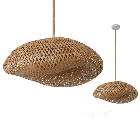 Lampa Wisząca Dekoracyjna Zwis Bambusowa E27 Brugia Kobi
