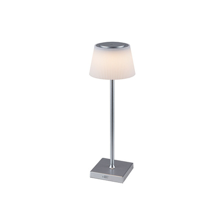 Lampa Stołowa Biurkowa Nocna Dekoracyjna 4W 200lm 3000-5000K CCT Ściemnialna IP44 Srebrny Nowoczesny Taena Rabalux