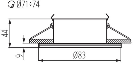 Oprawa sufitowa łazienkowa halogenowa szczelna QULES GU10 czarna Kanlux