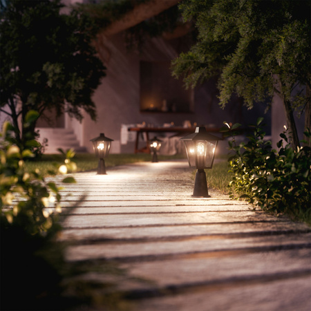 Lampa Ogrodowa Zewnętrzna SŁUPEK 38.5cm LATARNIA E27 IP44 Kinno Philips