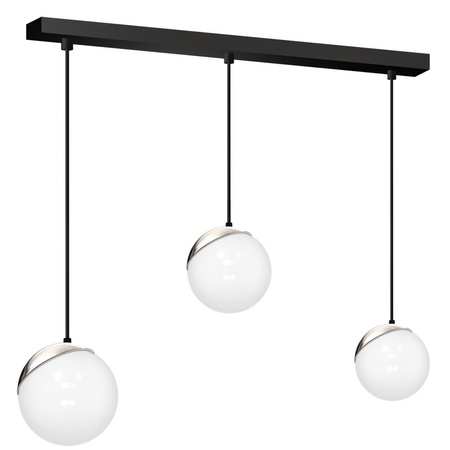 Lampa Wisząca Sufitowa SFERA Czarna Chrom 3xE14 Milagro