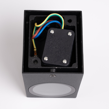 Kinkiet Ogrodowy Elewacyjny Lampa Zewnętrzna GU10 ALLIUM Czarna Kwadrat LUMILED