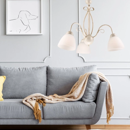 Lampa Wisząca Sufitowa ADELLE 5xE27 Biała Klasyczna LM-5.6 Lamkur