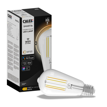 Żarówka LED E27 ST64 Edison SMART WiFi 7W 806lm TUYA Filament CALEX