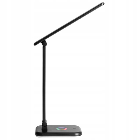 Lampka Biurkowa Stołowa Regulowana Nocna ALMA LED 12W 960lm CCT + RGB Ściemnialna Czarna MasterLED
