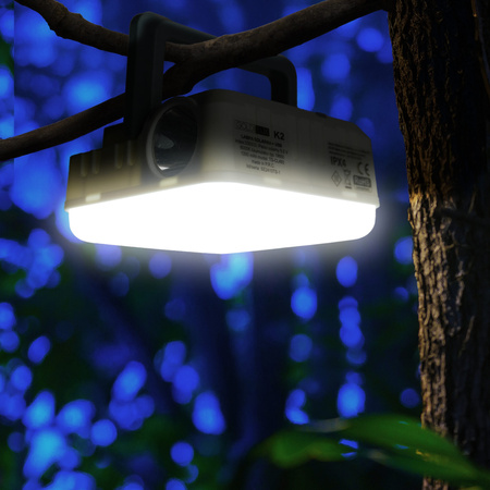 Lampa Solarna Kempingowa 1W 100lm 8000lmK Zimna Szara IPX4 z Czujnikiem Zmierzchu Sanico Goldlux