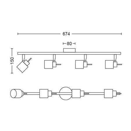Lampa Sufitowa Reflektor Natynkowy 4x GU10 Biała Meranti Philips
