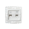 Gniazdo Komputerowo-Telefoniczne RJ45 RJ11 Kwadratowe Białe LOGI Kanlux
