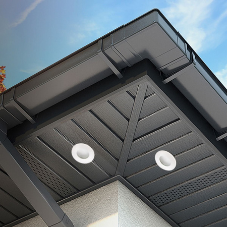 Zestaw Oprawa HALOGENOWA Hermetyczna Łazienkowa PODBITKA AQUS Biała IP44 + LED GU10 6W Neutralna Barwa