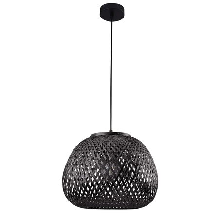 Lampa Sufitowa Wisząca Zwis E27 Czarna BAMBOO NATURAL Sanico Goldlux