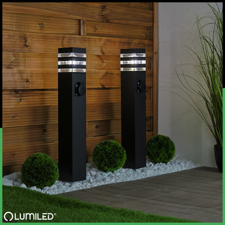 Lampa Ogrodowa Słupek Zewnętrzny Stojący E27 LED z Gniazdem TAXUS 2 60cm LUMILED