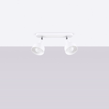 Lampa Sufitowa Oprawa Natynkowa Reflektor 2x E27 Ruchoma Geometryczna Biała Industrialna Elba Sollux