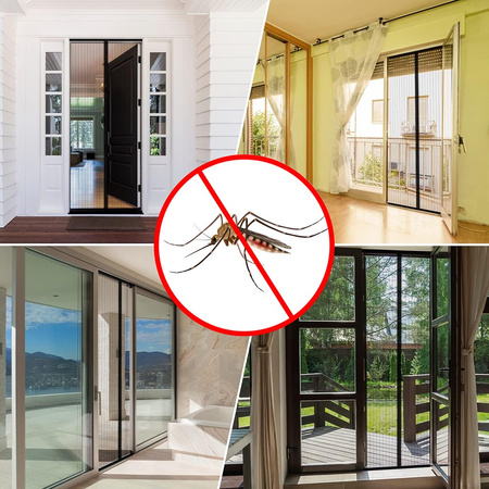 Kurtyna magnetyczna Moskitiera na drzwi 80/90/100 x 210/220cm czarna