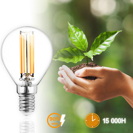 Żarówka LED E14 Kulka P45 7W = 60W 806lm 4000K Neutralna 360° FILAMENT LUMILED