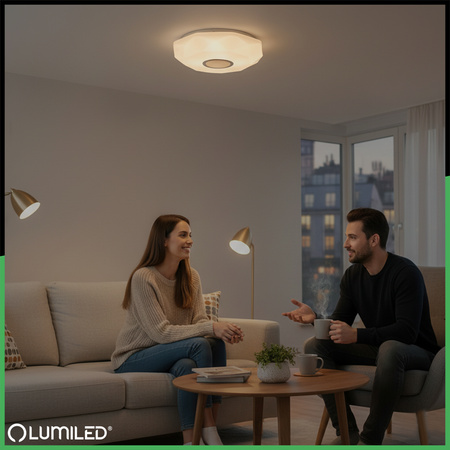 Plafon LED Lampa Sufitowa Natynkowa WESTA 72W CCT Biały Okrągły 50cm + PILOT LUMILED