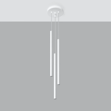 Lampa Sufitowa Wisząca Tuba 3x G9 Zwis Tubularna Biała Nowoczesna Pastelo Sollux