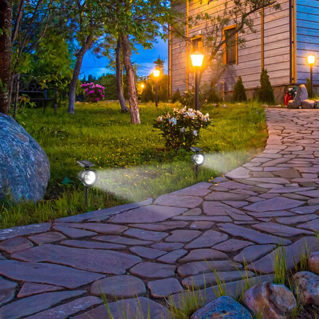 Lampa Ogrodowa LED Solarna Wbijana Reflektor 0,4W IP44 Czujnik Zmierzchu Barwa Zimna