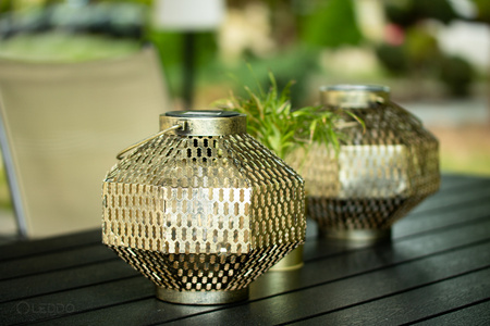 Lampa LED solarna Lampion ogrodowa filament LATARENKA wisząca metalowa miedziana