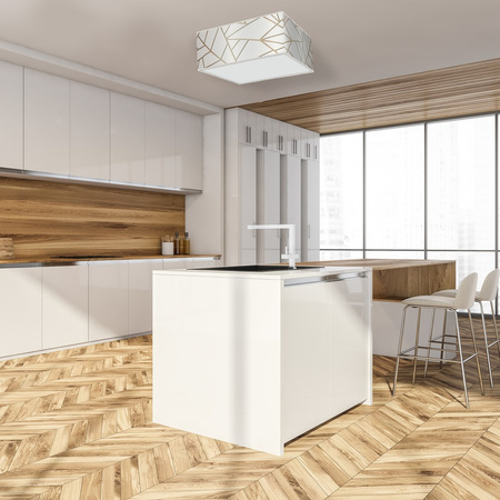 Plafon LED Lampa Sufitowa ZIGGY Biała Złota 3xE27 Milagro