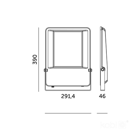 Naświetlacz LED Zewnętrzny Ogrodowy 200W 26000lm 4000K Neutralny 120° IP65 IK06 Czarny Seul Kobi