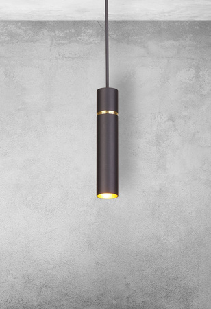 Lampa wisząca LYNX 1xE14 Minimalistyczna Forma Czarna Złota MZ5002 Milagro by Maciej Zień Mosiądz