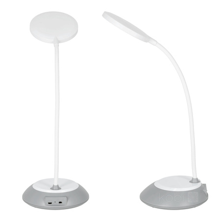 Lampka Biurkowa Stołowa LED 5W 200lm CCT 270° Akumulatorowa Szara Visua Kobi