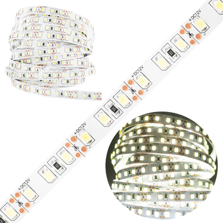 Taśma LED Pasek 12V 48W 600LED 2835 Zimna 8mm 5m