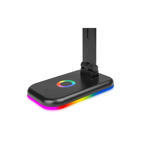 Lampka Biurkowa Stołowa Regulowana Nocna ALMA LED 12W 960lm CCT + RGB Ściemnialna Czarna MasterLED