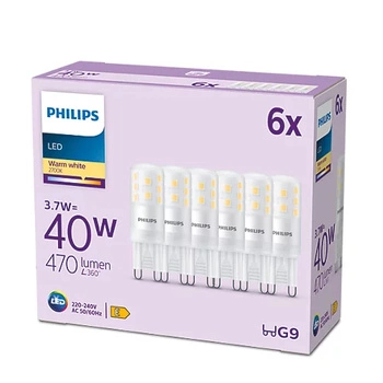 6x Żarówka LED G9 KAPSUŁKA 3,7W = 40W 470lm 2700K Ciepła PHILIPS