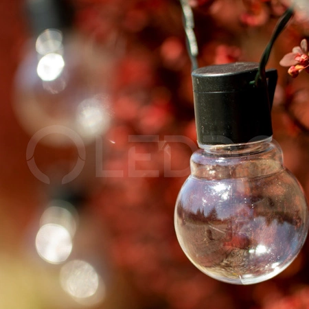 Girlanda Solarna Ogrodowa OZDOBNA Łańcuch Świetlny 3,35m 10xLED PRZEŹROCZYSTYCH Kuleczek 3000K