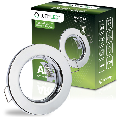 Oprawa Halogenowa Podtynkowa Okrągła Chrom GU10 MR16 ARDALI LUMILED