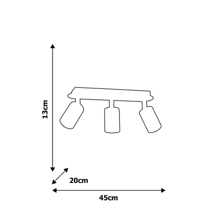 Lampa sufitowa JOKER czarna 3x GU10 MILAGRO Metal styl nowoczesny