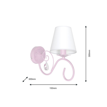 Lampa Ścienna Kinkiet SARA Różowa 1xE14 Milagro