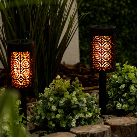 Lampa Solarna Ogrodowa LED Wbijana Pochodnia 39cm IP44 Czujnik Zmierzchu