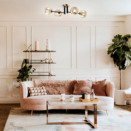 Lampa Sufitowa Dekoracyjna E14 Czarna Złota Elegance Kobi