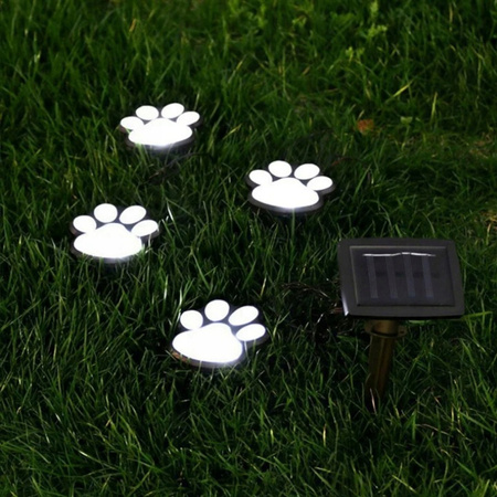 Lampki Ogrodowe LED Solarne Dogruntowe Łapki 6500K IP44 z Czujnikiem Zmierzchu 470cm Czarno-Białe