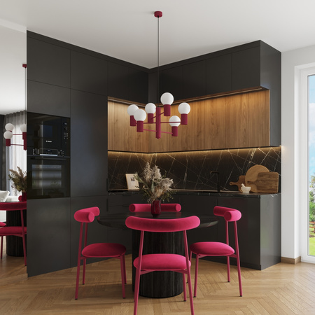 Lampa Wisząca Żyrandol 6x G9 Aluminiowa Burgund Halo French Sky SL.1837 Sollux