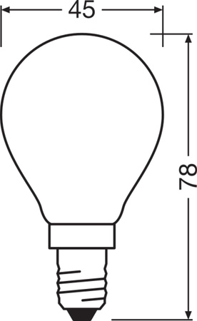 Żarówka LED P45 E14 4.8W = 40W 470lm 2700K Ciepła Biała FILAMENT ŚCIEMNIALNA LEDVANCE