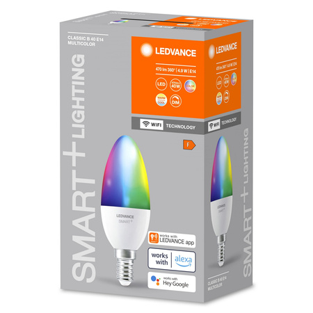 Żarówka LED E14 B40 4.9W 470lm RGBW SMART+ WiFi Ściemnialna Candle LEDVANCE