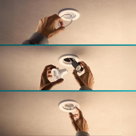 5x Oprawa Podtynkowa Wpuszczana LED GU10 Stała Aluminiowa Okrągła Biała Peridot Philips