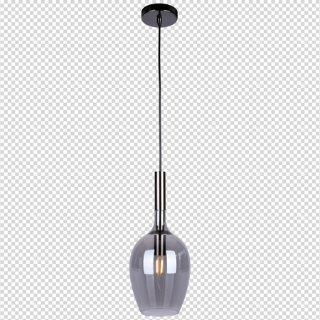 Lampa wisząca TANGO 1xE14 Opływowy Klosz Przydymiony Milagro ML6165 Metal + Szkło