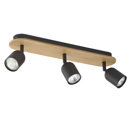 Lampa Sufitowa TOP WOOD Spot Czarna Drewniana Klasyczna 3xGU10 3292 TK Lighting