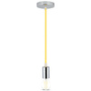 Lampa Wisząca Oprawa E27 Chromowy klosz z żółtym kablem VT-7338 V-TAC