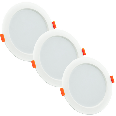 Zestaw 3 x Oprawa podtynkowa okrągła MIRO LED Biała 6W 420lm 3000K GOLDLUX (Polux)