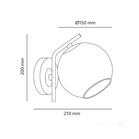 Kinkiet Ścienny Lampa Natynkowa E14 Czarna Złota Globe Elegance Kobi