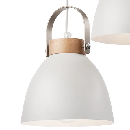 Lampa Wisząca Sufitowa DANIELLE 3xE27 Biała Brązowa LM-3.80 Lamkur
