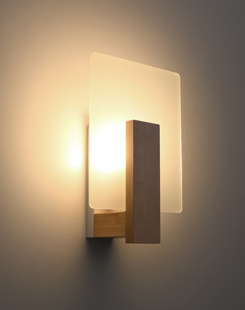 Lampa Ścienna Kinkiet E14 Kwadratowa Brązowa Skandynawska Lappo Sollux