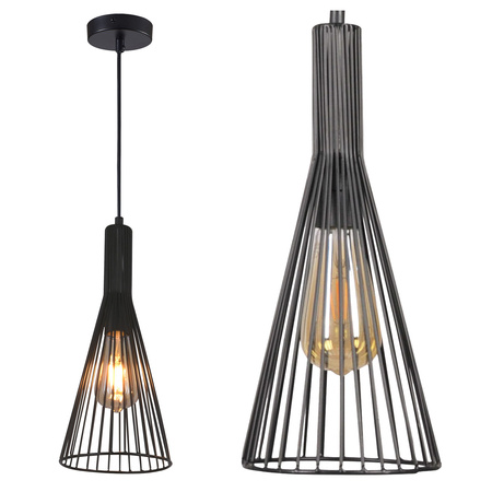 Lampa Sufitowa Wisząca Zwis Dekoracyjna E27 Czarna Tiana Sanico Goldlux